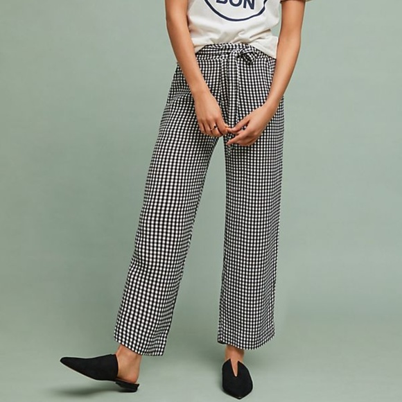 Anthropologie Pants - Sanctuary | Gingham Wide Leg Cropped Pants